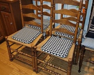 Vintage ladderback rush chairs