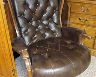 Vintage tufted leather chair
