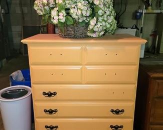 Painted peach chest of drawers