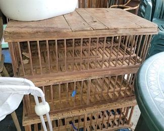Wooden chicken coops (cool to make coffee tables out of them!)