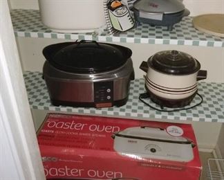 Roaster oven, slow cookers and more