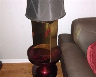 Lamps (2) other not shown. Red end table
