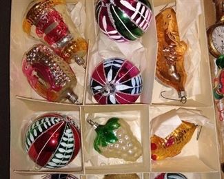 Vintage glass ornaments
