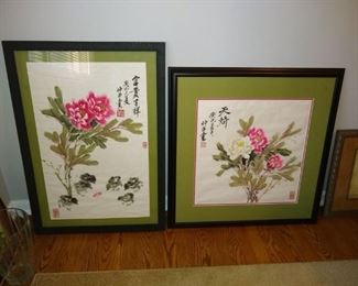 Framed oriental art