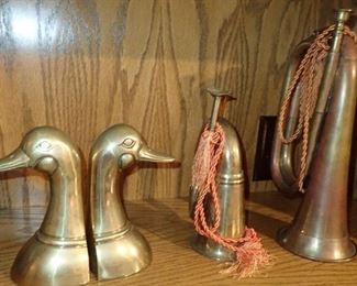 BRASS BOOKENDS - BUGLE