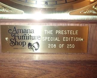 LIMITED EDITION AMANA GRANDFATHER CLOCK THE PRESTELE SPECIAL EDITION 208 / 250