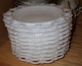 MILK GLASS LACE PLATES