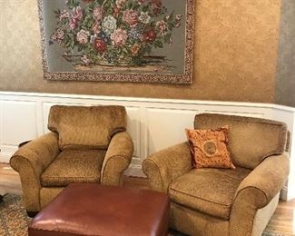 Quality leather ottoman