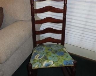 ANTIQUE LADDER BACK CHAIR
