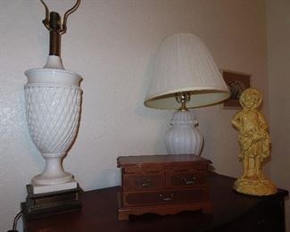 MILK GLASS LAMPS - JEWELRY BOX