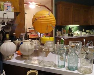 PAIR OF MILKGLASS LAMPS - JARS