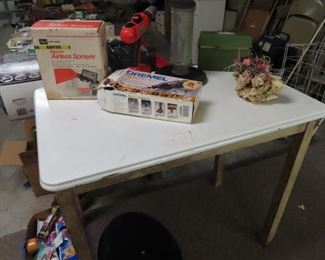 PRIMITIVE PORCELAIN TOP TABLE