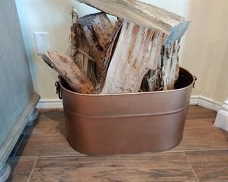 Copper wood bin