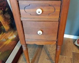 Small Antique 2 drawer side table