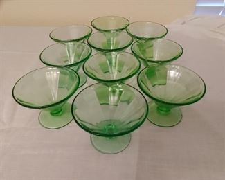 Vintage Green Dessert Glassware