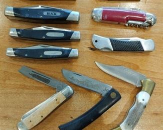Pocket knife collection - Buck, Old Timer, One Arm Trapper II, Old Sod Buster Jr
