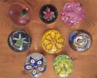 Paperweights, (3) Scottish, (2) French, (2) American.  Excellent Condition.  $300.00