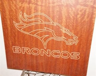 Broncos wood carved wall mount