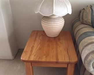 Side table. Lamp