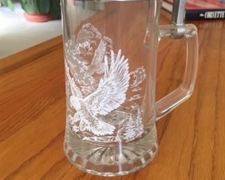 etched crystal stein