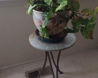 small table with plant