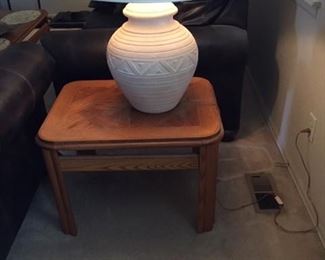 side table.  lamp