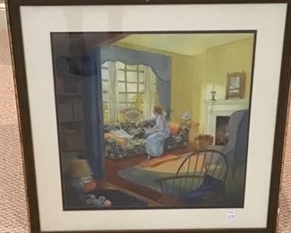 Watercolor with great detail by Lurelle Guild $495