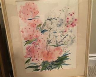 Stylized Floral Still Life, Watercolor by Marion Bryson $165