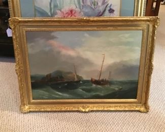 Seascape Oil on Panel by Edwin Hayes $1,950