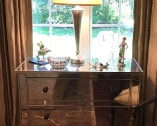 One of a Pair of Mirrored Chests by Julia Gray, Priced Separately $595