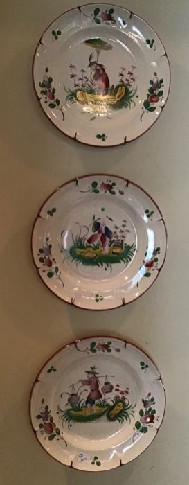 Three Plates In The Style Of 18th Century Softpaste Porcelain $75