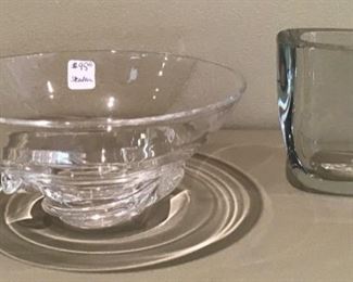 Hand Blown Steuben Bowl $95 / Small Glass Vase Scandinavian $30