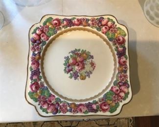 Set of Ten Square Dessert Plates Crown Ducal, Florentine $60 / set