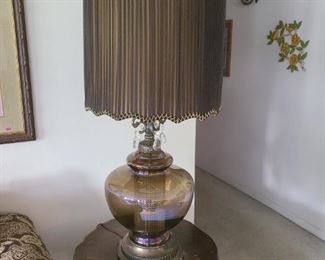 RARE! Over-sized 1970's Hollywood Regency glass lamp