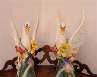 Fitz & Floyd swan vases