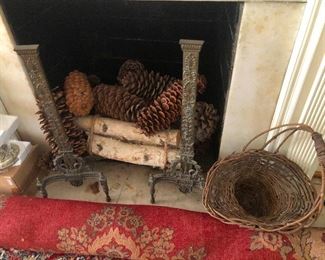 free pine cones with purchase of cool antique fireplace things