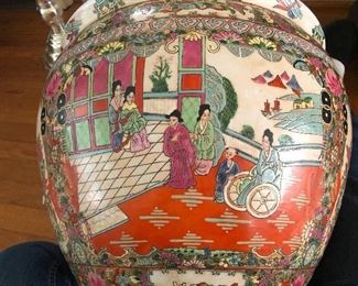 Vintage Asian Porcelain Koi Fish Bowl Planter Pot