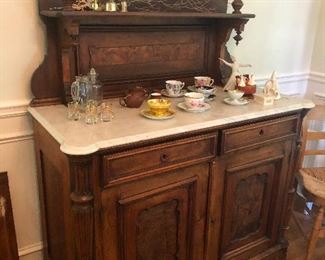 antique hoosier with lovely barnacles 