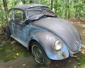 1967 VW bug with engine and fenders