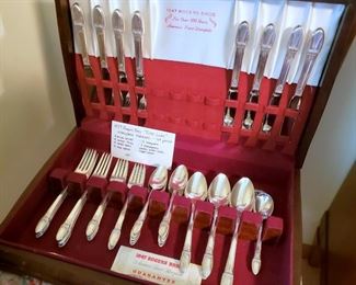 1847 Rogers Bros. "First Love" silverplate flatware - 49 pieces