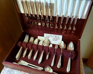Nobility Plate "Royal Rose" silverplate flatware - 68 pieces