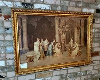 Large vintage picture in gilt frame