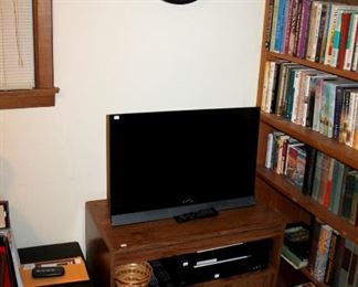 Vizio 26" LED TV, TV stand, wall clock