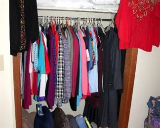 Tons of women's clothing! Vintage to new - sizes range from medium to 1X - pillows, bedding
