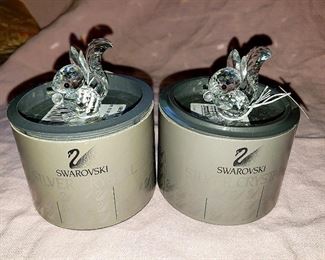 Swarovski crystal squirrel figurines with boxes