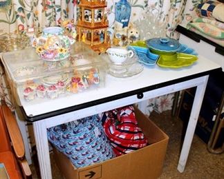 Vintage enamel top kitchen table