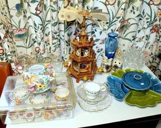 Christmas pyramid, glassware, pottery