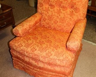 Vintage orange upholstered armchair - great condition!