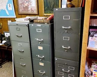 Metal filing cabinets