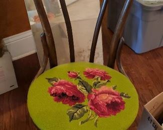 Bentwood rose needlepoint chair
